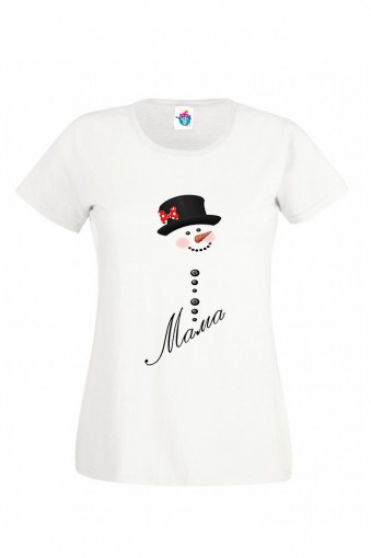 Дамска тениска за Коледа със Снежко