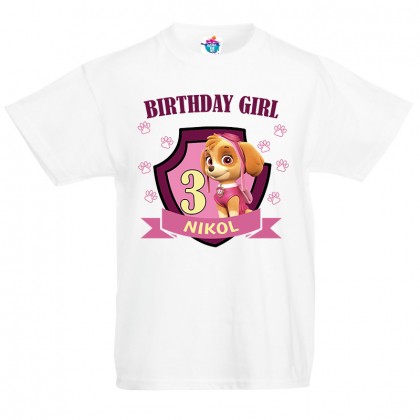 Детска тениска ЧРД с Пес патрул за момиче