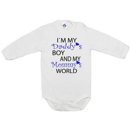 Бебешко боди Аз съм на мама и тати момичето /момчето/