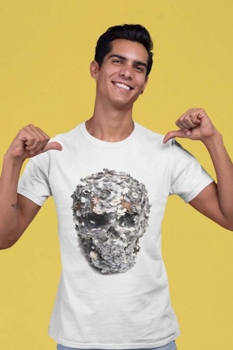 Мъжка Тениска  Череп с Есенни листа