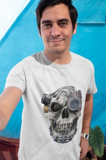 Мъжка тениска Череп със синьо око