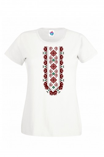 Дамска тениска с народна шевица