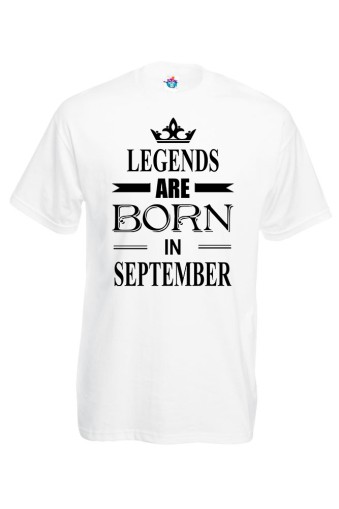 Мъжка тениска за Рожден ден Legends are Born September...