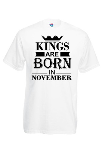 Мъжка тениска за Рожден ден Kings are born November ...
