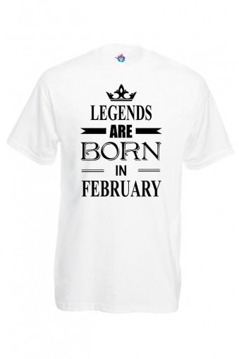 Мъжка тениска за Рожден ден Legends are Born February...