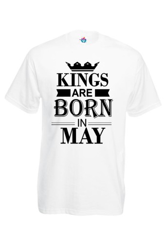 Мъжка тениска за Рожден ден Kings are born May ...