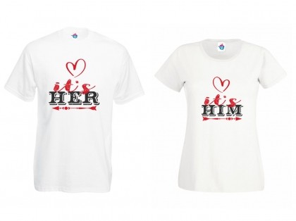 Тениски За Двойки Сърце За Него И Нея
