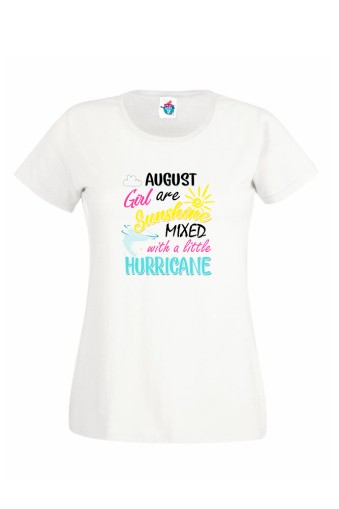 Дамска Тениска За Рожден Ден Hurricane За Август