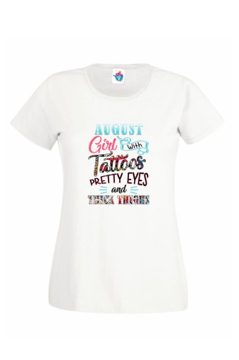 Дамска Тениска За Рожден Ден Рretty Eyes За Август