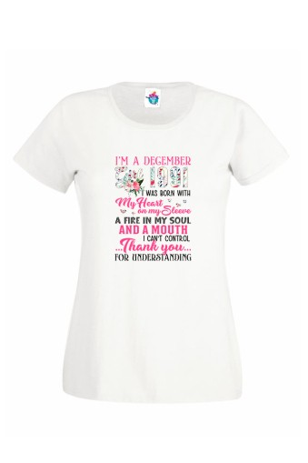 Дамска Тениска За Рожден Ден Благодаря За Декември