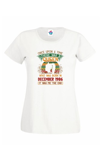 Дамска Тениска За Рожден Ден Оnce Upon За Декември