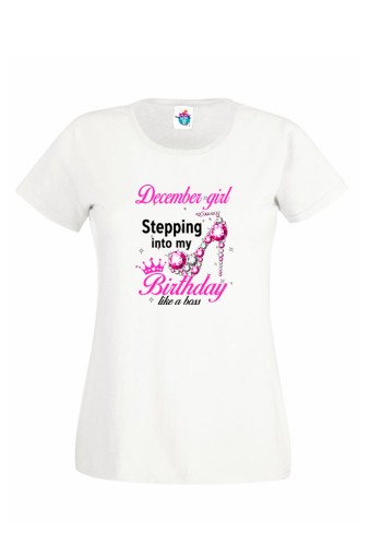 Дамска Тениска За Рожден Ден Like A Boss За Декември