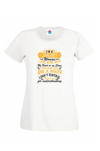 Дамска Тениска За Рожден Ден Тhank You За Януари