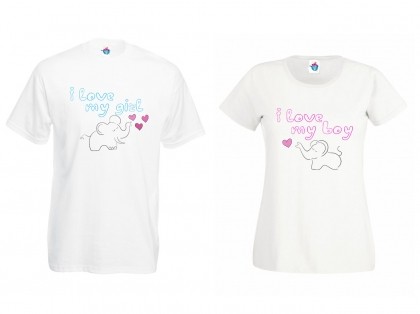 Тениски За Двойки - Обичам Моето Момче - Обичам Моето Момиче