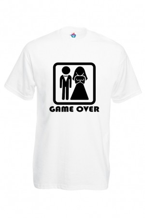 Мъжка тениска за ергенско парти Game over