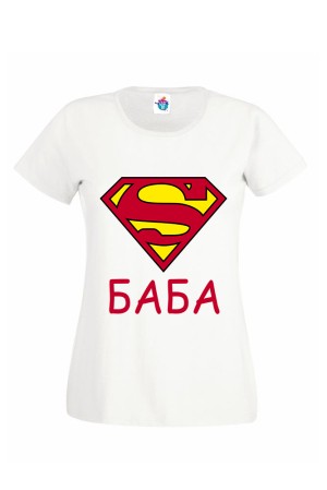 Дамска тениска с надпис СУПЕР БАБА