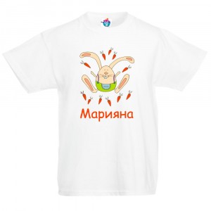 Детска тениска  за Великден - Зайче с моркови