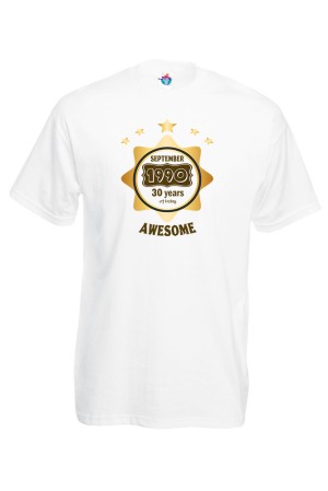 Мъжка тениска за Рожден ден To be Awesome September