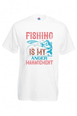 Мъжка Тениска За Риболов Fishing Is My Anger Management