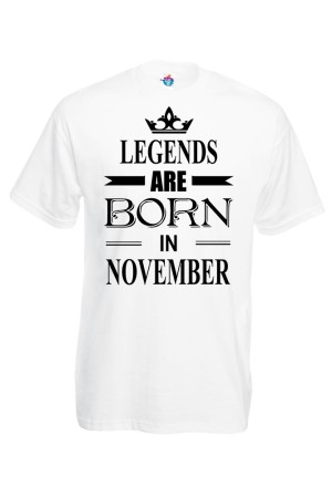 Мъжка тениска за Рожден ден Legends are Born November...