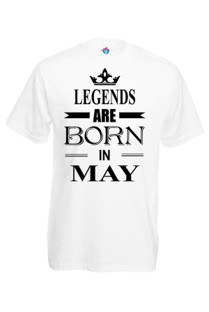 Мъжка тениска за Рожден ден Legends are Born May...