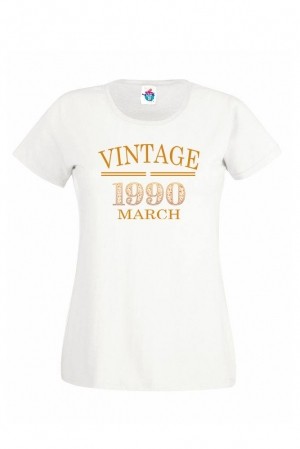 Дамска тениска за рожден ден  VINTAGE March