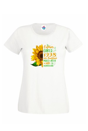 Дамска Тениска За Рожден Ден Sunshine Sunflower За Октомври