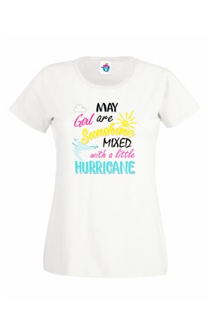Дамска Тениска За Рожден Ден Hurricane За Май