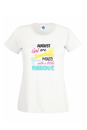Дамска Тениска За Рожден Ден Hurricane За Август