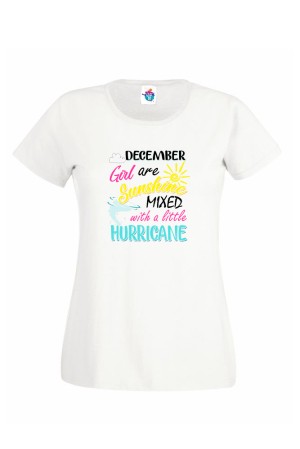 Дамска Тениска За Рожден Ден Hurricane За Декември