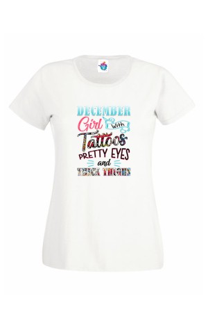 Дамска Тениска За Рожден Ден Рretty Eyes За Декември